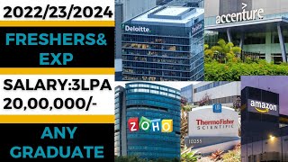 Deloitte|Accenture|Zoho|Amazon||Paytm|Thermo Fisher recruitment 2023|latest off campus drive|IT jobs