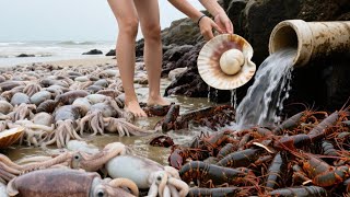 Xiao Zhang Easily Caught A Lot Of Fish And Found Some Beautiful Squids