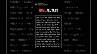 All HTML Tags in One Video 🤩🤩🤩 #webdeveloper