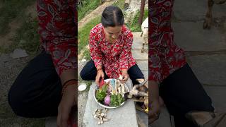 Bakri khagyi aaj nashta😰🐐 #nehabisht #cooking #ytshorts #pahadi #pahadilife #uttarakhand #food