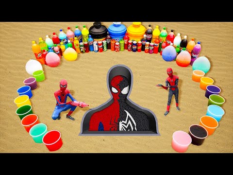 How to Make Spiderman and Vemon with Cement & Orbeez, Giant Mtn Dew, Coca Cola vs Mentos Popular