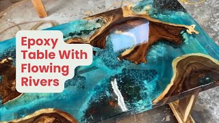 This Epoxy Table Has Flowing Rivers and Real Moss To Rock Your Dining Room #epoxytable #stunning