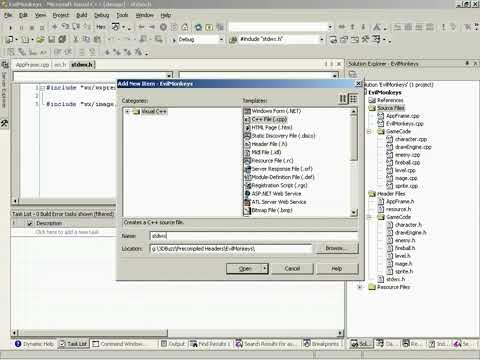 3DBuzz C++ Course: Level 4 (GUI)  Lesson 7 - Precompiled Headers