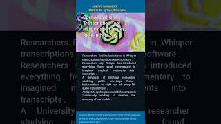 OpenAI’s Whisper Transcription Tool Has Hallucination Issues, Researchers Say #chatgptnews #teslaai