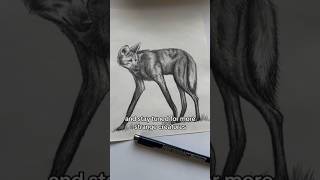 The Maned Wolf looks like it is made up of 3 different animals!! 🙃😳 #art #drawing #animal #wolf