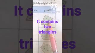 The number of triangles in a quadrilateral 2The sum of the measures of the interior angles is 360