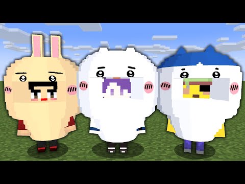 ちいかわがマインクラフトをする動画