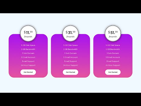 How to Create Responsive Pricing Table Design using HTML CSS | Price Plan Design