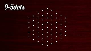 New trendy creative 9*5dots beginners #rangoli🙏Beautiful simplerangolidesigns 🌹daily#muggulu#kolam