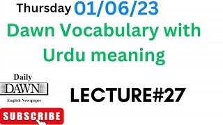 1 June 2023 Dawn Newspaper Solved Vocabulary| #dawnvocabulary #shorts #shortfeed