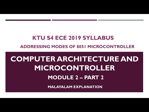 COMPUTER ARCHITECTURE AND MICROCONTROLLER KTU S4 ECE - PART 2- ADDRESSING MODES