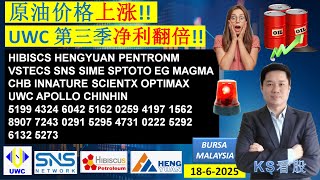 KS看股 - 马股 KLSE BURSA 分享 - 18-6-2025 💥原油价格上涨!!💥UWC 第三季净利翻倍!! 💥 PETRONM HENGYUAN HIBISCS APOLLO MAGMA