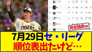 【最新版】7月29日セ・リーグ順位表出たけど…【野球反応集】