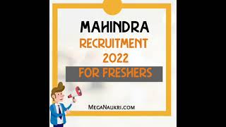 Mahindra Off Campus Drive Recruitment 2022