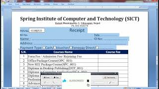 Bill in MS Word | How to create table | model of bill designing in winword | START video in Nepali