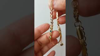 18k Gold Plated Stainless Steel Rainbow Birthstone Herringbone Chain Bracelet for women #jewelry
