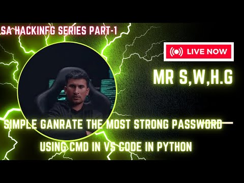 Simple ganrate the most strong password  using cmd in VS code in python