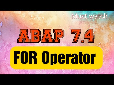 SAP ABAP [2020] - ABAP 7.40/7.50- FOR Operator - 1