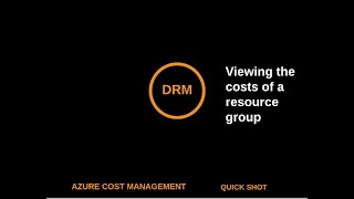 Azure Cost Management Resource Groups
