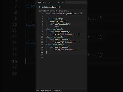 bank abstract class in python | subscribe to the channel for more videos 🔥
