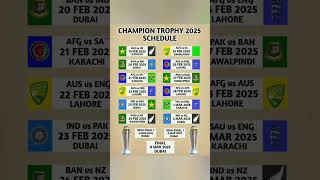 #shortvideo #cricket #youtubeshorts #CHAMPION TROPHY 2025 SCHEDULE #ChampionsTrophy2025