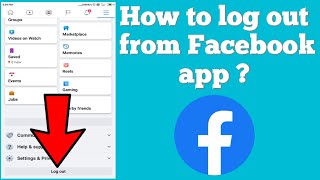 How to log out from Facebook android app ? #Facebook #logout  #signout  #facebookapp