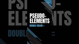 The difference between pseudo-classes and pseudo-elements #css #shorts #webdev #codingshorts