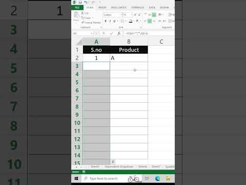 Automatically Enter Serial No - Excel Productivity tips and tricks | #shorts