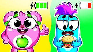 Healthy Meal Challenge 🥗 | Funny Kids Songs And Nursery Rhymes by Fluffy Friends