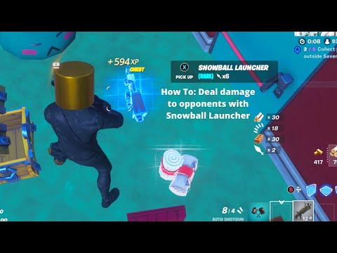 Deal damage to opponents with Snowball Launcher (50) Fortnite Battle Royal Guide Tutorial