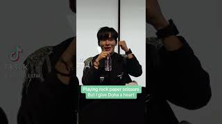 Rock paper scissors (heart) with #xeed #doha #kpop #xeedfansign