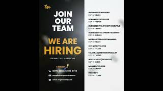 We are Hiring | Career Openings | Apply Now