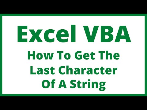 Excel VBA - How To Get The Last Character Of A String