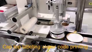 Cap labeling machine,Labeling machine for top cap ,Laser code printing , Laser Date printer machine