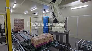 [OPTIMA] 가와사키 로보틱스 CP180L 로봇 박스 팔레트 적재 시스템 진공 그립