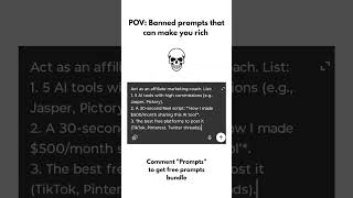 Banned prompt that can make you rich| #chatgpt #chatgpt4o #ai #aiprompt #prompt #prompts