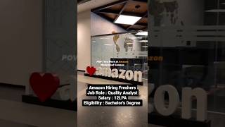 Amazon Hiring Freshers Quality Analyst | Amazon Jobs #jobs #amazon #freshers #jobseekers #jobsearch