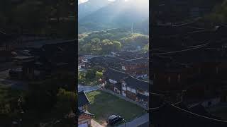 [스톡영상] 은평한옥마을 항공촬영 한옥 진관사 서울 도시 풍경 011