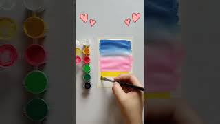 Painting with 20 rs watercolor💗/ Easy sunset scenery painting/ #painting #acrylicpainting #art