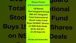 Genus Power Infrastructure Ltd 1I FII Buys Shares I Stock Market News I  #multibaggers