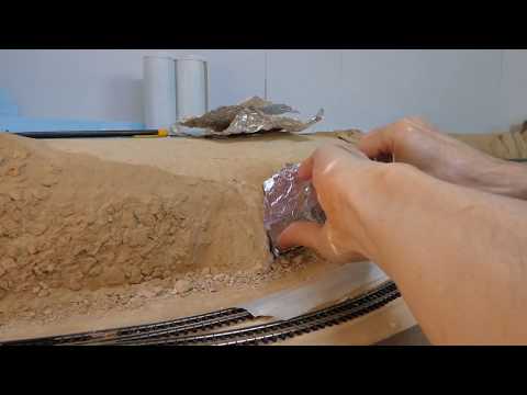 Rock face demo, thin tinfoil panel method