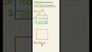 Partition and Multiply: Mental Math with Area Model #maths #middleschool #shorts