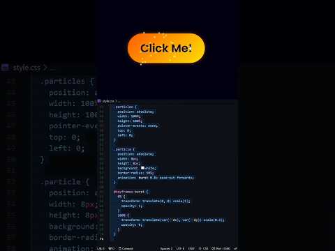 Insane Particle Button Animation Using HTML, CSS & JS 💥 |  #coding #animatedbutton #webdesign