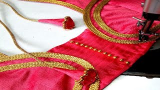 Blouse design cutting and stitching back neck design / Latest blouse design / #madhurafashionkatta