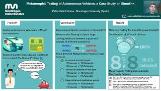 Metamorphic Testing of Autonomous Vehicles: A Case Study on Simulink