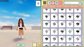 Roblox showing a preppy fit  and a code fit copy my codes on the wayy