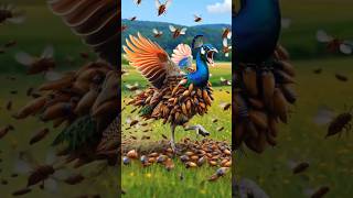 Numerous Cicadas Attacked the Thirsty Peacock #rescueanimals #peacock #shorts #unitedstates
