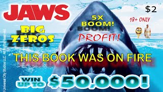 💥 HUGE 5X WIN WITH BIG ZEROS! 🦈 FULL BOOK of $2 JAWS – The Scratch Community Chose It!