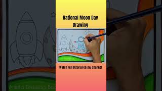 National Moon Day Poster Drawing easy | ChandraDinam ( ചാന്ദ്രദിനം ) Poster | Moon Day Drawing easy