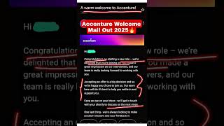 Accenture Warm Welcome Mail Out, Hiring Process Started #accenture #comfortzonewithmanish2